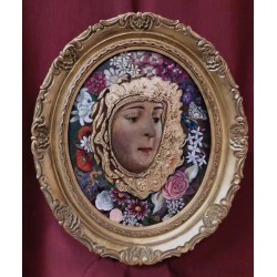 Virgen Rodeada de Flores - Obra Alegórica en Óleo