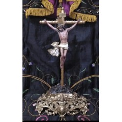 Cristo Crucificado - Escultura Escayola con Pedestal Ornamental
