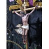 Cristo Crucificado - Escultura Escayola con Pedestal Ornamental