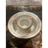 Tintero Antiguo de Porcelana con Borde Dorado y Diseño Floral - Coleccionable