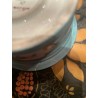 Tintero Antiguo de Porcelana con Borde Dorado y Diseño Floral - Coleccionable