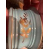 Tintero Antiguo de Porcelana con Borde Dorado y Diseño Floral - Coleccionable