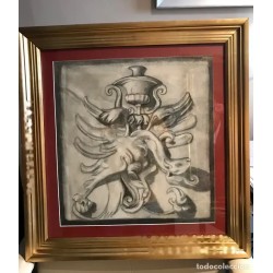 Pintura a carboncillo, dibujo detallado de figura