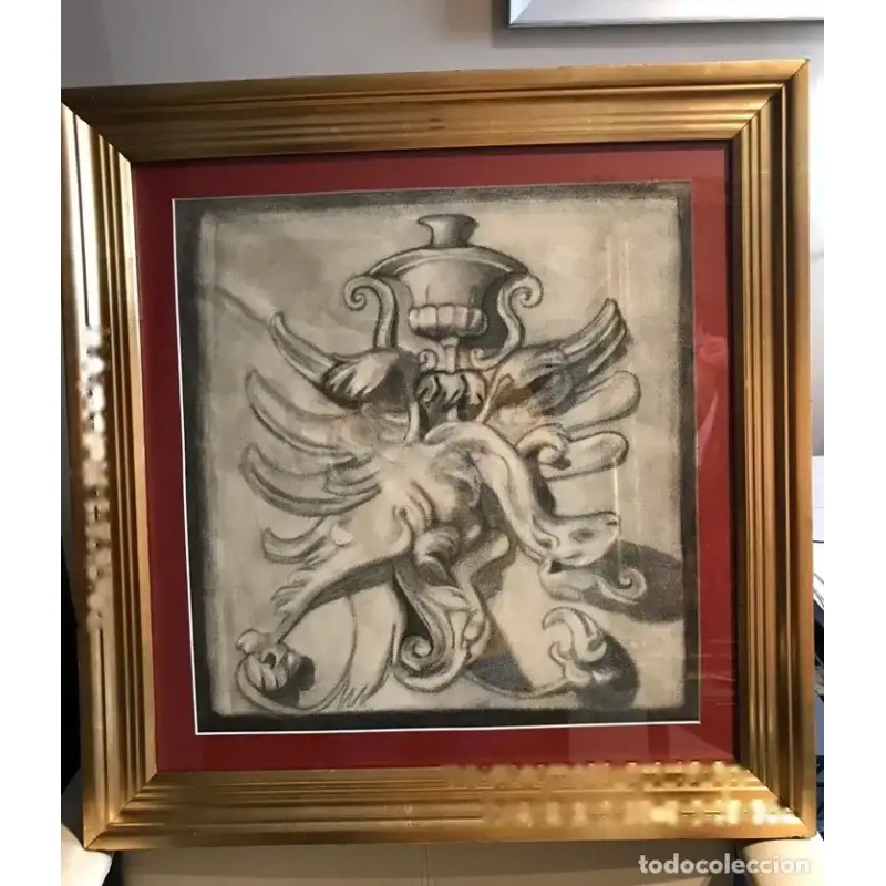 Pintura a carboncillo, dibujo detallado de figura Pintura a carboncillo, dibujo detallado de figura