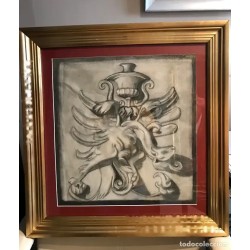 Pintura a carboncillo, dibujo detallado de figura