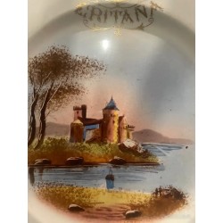 Pareja de Platos Antiguos Pickman La Cartuja - Porcelana con Escenas Paisajísticas