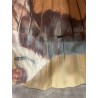 Abanico Antiguo de Papel Pintado con Perro Collie - Pieza Decorativa Coleccionable