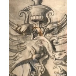 Pintura a carboncillo, dibujo detallado de figura