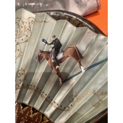 Abanico Antiguo Taurino con Escenas de Toreo - Pieza del Siglo XIX Coleccionable