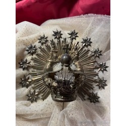 Corona de Plata para Imagen de Virgen - Resplandor con Estrellas y Santísima Trinidad