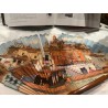Abanico Vintage con Vista de la Plaza Magdalena de Sevilla - Pieza Decorativa Española