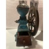 Antiguo Molinillo de Café Original - Pieza Decorativa Vintage Azul con Manivela