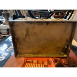 Tintero Victoriano de Bronce con Doble Recipiente - Escritorio Antiguo Siglo XIX