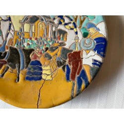 Pareja de Platos Decorativos Triana Siglo XIX - Cerámica Andaluza Escenas Típicas