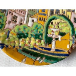Pareja de Platos Decorativos Triana Siglo XIX - Cerámica Andaluza Escenas Típicas