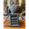 Escultura Antigua Guitarrista - Figura Terracota Firmada Arte Español Vintage