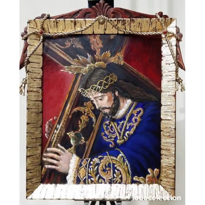 Óleo Cristo Nazareno El Abuelo - Cuadro Religioso Semana Santa Marco Dorado