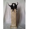Escultura Abstracta Pareja Enamorada - Figura Bronce Sobre Pedestal Mármol
