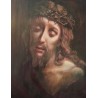 Cristo con Corona de Espinas - Pintura Religiosa Estilo Barroco Marco Dorado