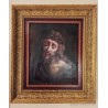 Cristo con Corona de Espinas - Pintura Religiosa Estilo Barroco Marco Dorado