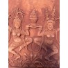 Relieve Terracota Apsaras Templo Khmer - Arte Asiático Antiguo Enmarcado