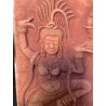 Relieve Terracota Apsaras Templo Khmer - Arte Asiático Antiguo Enmarcado
