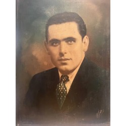 Retrato masculino en Madera, 40x29.5 cm