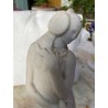 Escultura Antigua Figura Femenina - Estatuilla Mármol Blanco Base Madera