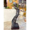 Figura Femenina Art Deco Negra - Escultura Mujer Elegante Estilo Vintage