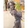 Figura Femenina Art Deco Negra - Escultura Mujer Elegante Estilo Vintage