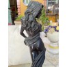 Figura Femenina Art Deco Negra - Escultura Mujer Elegante Estilo Vintage