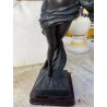 Figura Femenina Art Deco Negra - Escultura Mujer Elegante Estilo Vintage