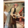 Obra de Arte Antigua - Oleo Original del Siglo XIX en Marco Dorado Ornamental