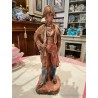 Figura Escultórica Policromada - Arte Decorativo Vintage de Personaje Histórico
