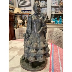 Escultura de Terracota Policromada - Maternidad Artística Vintage