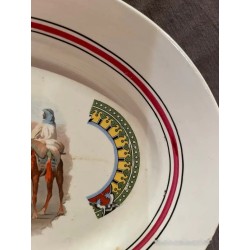 Bandeja Vintage de Cerámica con Escena Oriental de Camellos y Jinetes
