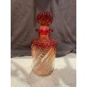 Botella de Perfume Vintage en Cristal Soplado con Degradé Rojo y Ámbar