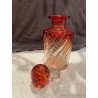 Botella de Perfume Vintage en Cristal Soplado con Degradé Rojo y Ámbar