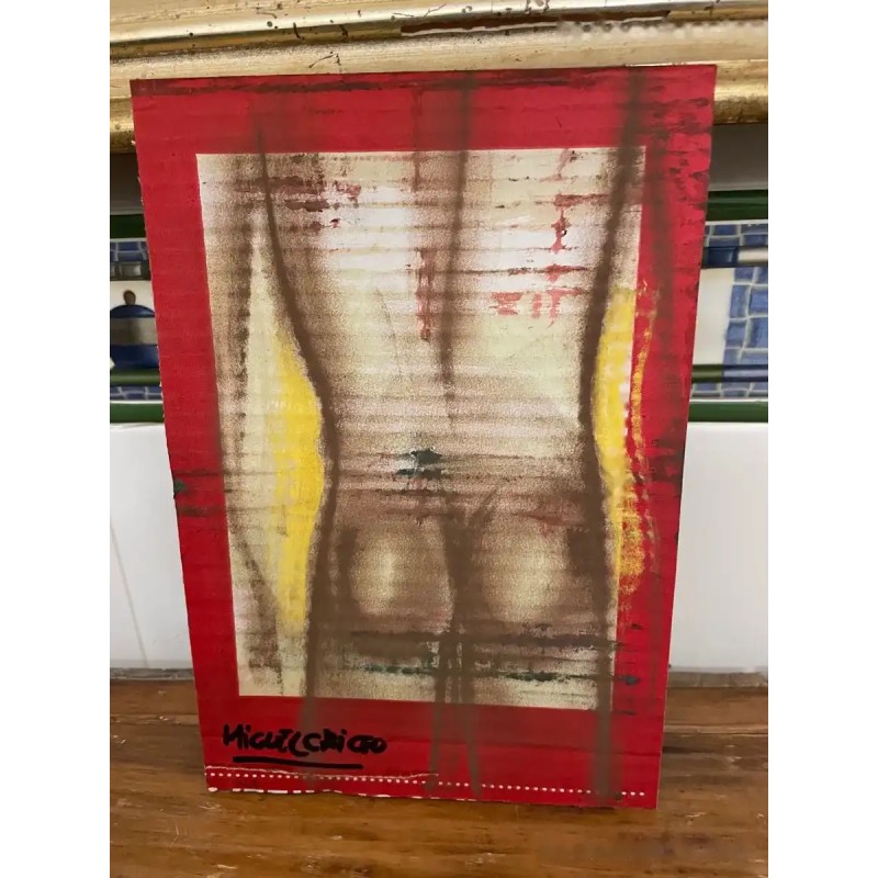 Obra Abstracta en Tonos Rojos y Amarillos - Composición Pictórica Contemporánea Obra Abstracta en Tonos Rojos y Amarillos - Composición Pictórica Contemporánea