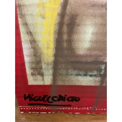 Obra Abstracta en Tonos Rojos y Amarillos - Composición Pictórica Contemporánea