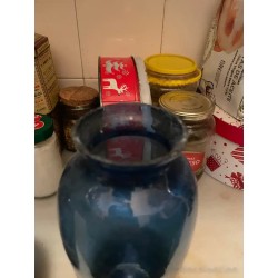 Pareja de Jarrones de Cristal en Tonos Azules - Diseño Vintage Mid-Century