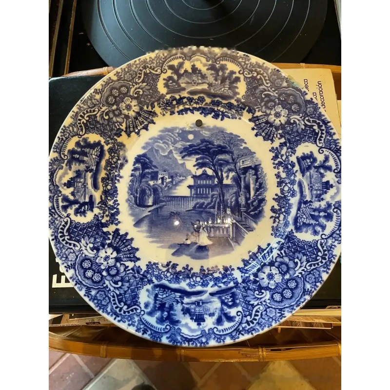 Elegante Plato Decorativo Cartuja Azul Cobalto - Pieza de Colección Vintage Elegante Plato Decorativo Cartuja Azul Cobalto - Pieza de Colección Vintage