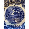 Elegante Plato Decorativo Cartuja Azul Cobalto - Pieza de Colección Vintage