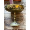 Elegante Centro de Mesa Plateado - Frutero Vintage con Base de Bronce Ornamentada