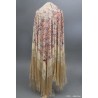 Elegante Mantón de Manila Vintage - Seda China Bordada Principios Siglo XX