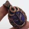 Colgante Árbol de la Vida con Piedra de Zafiro Azul - Alambre de Cobre Artesanal