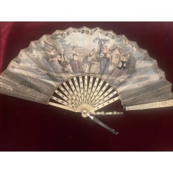 Elegante Abanico Vintage de Hueso - Pieza de Colección Histórica