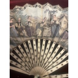 Elegante Abanico Vintage de Hueso - Pieza de Colección Histórica