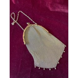 Elegante Bolso de Malla Vintage en Plata - Pieza de Colección Art Déco
