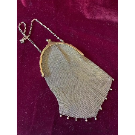Elegante Bolso de Malla Vintage en Plata - Pieza de Colección Art Déco